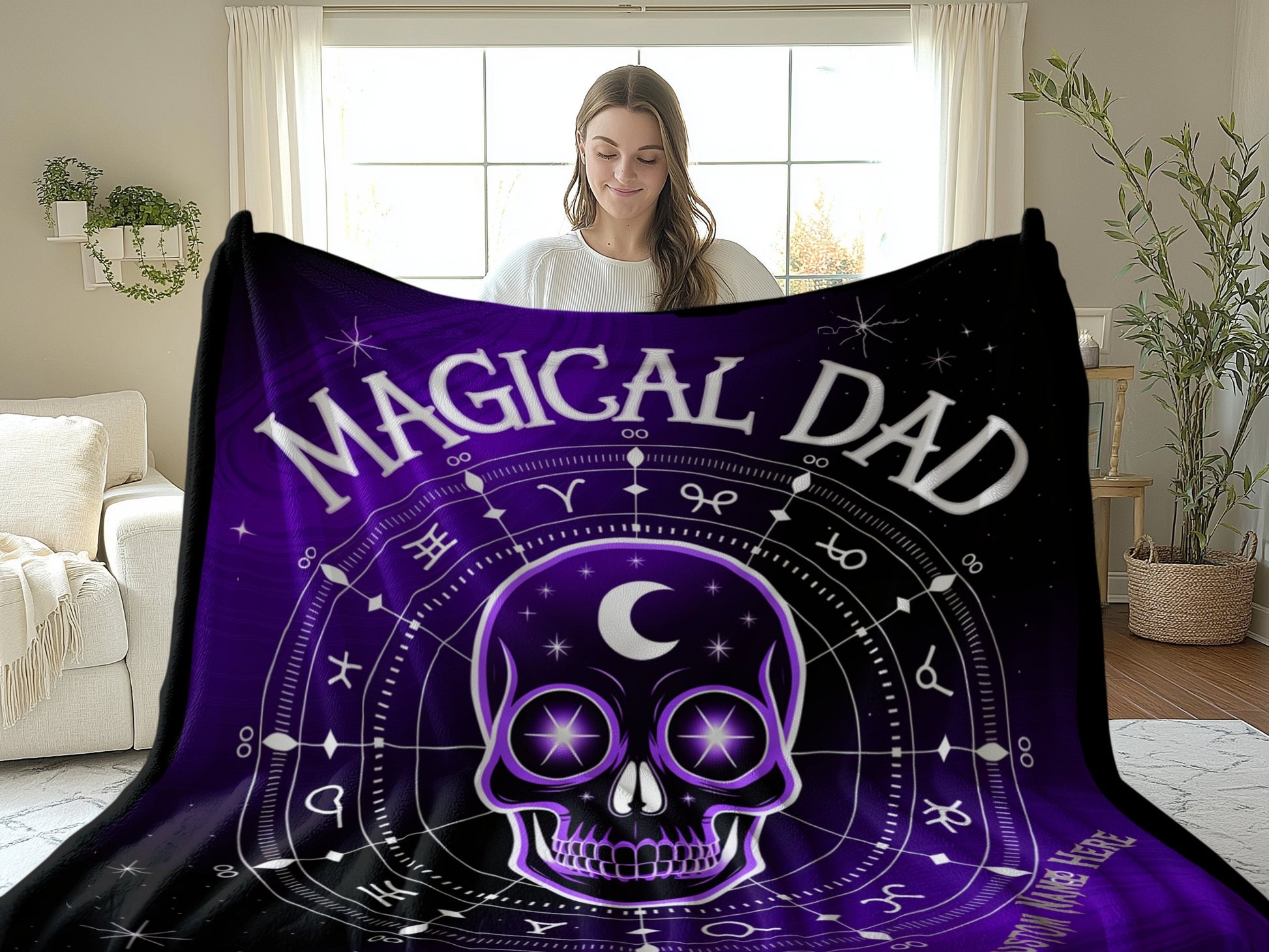 Magical Dad Purple Skull Design Blanket product
