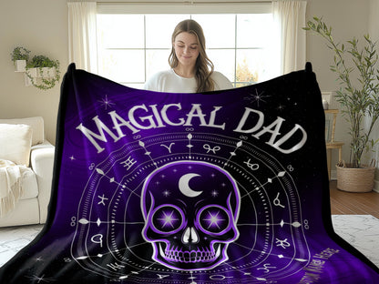 Magical Dad Purple Skull Design Blanket product