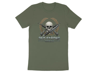 250 Strong Oorah Skull with Crossed Rifles T-shirt