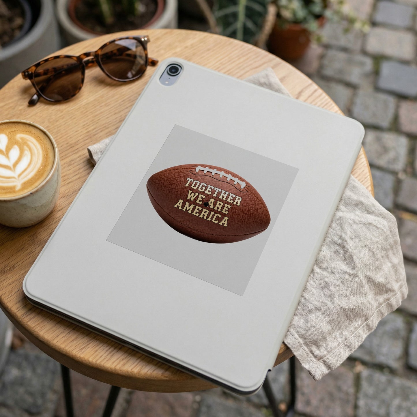 Together We Are America Football Sticker for Laptops