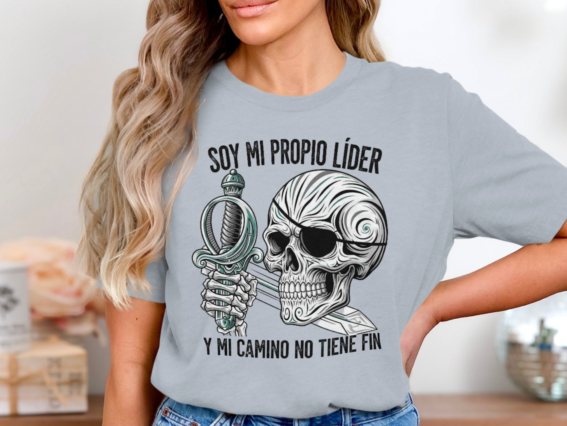 Soy mi propio líder skull artistic t-shirt product