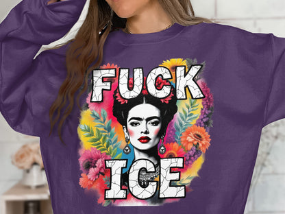 Bold Colorful Graphic Top with Floral and Message Design