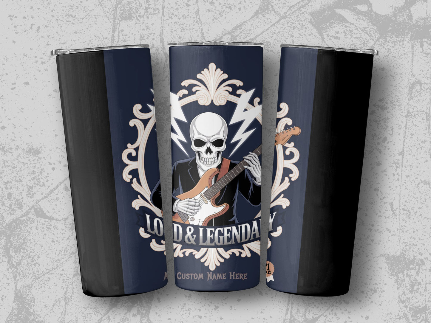 Skull Guitarist Loud Legendary Custom Name Tumbler product