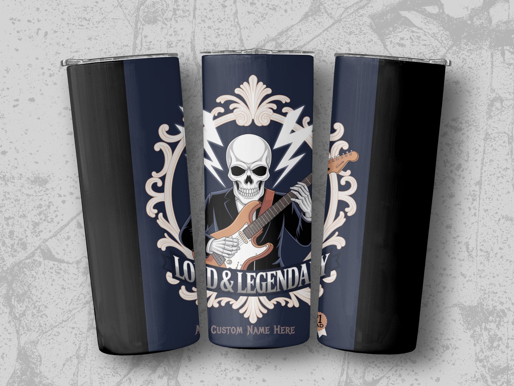 Skull Guitarist Loud Legendary Custom Name Tumbler product