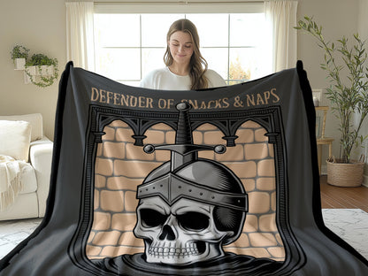 Defender of Snacks and Naps Skull Blanket product