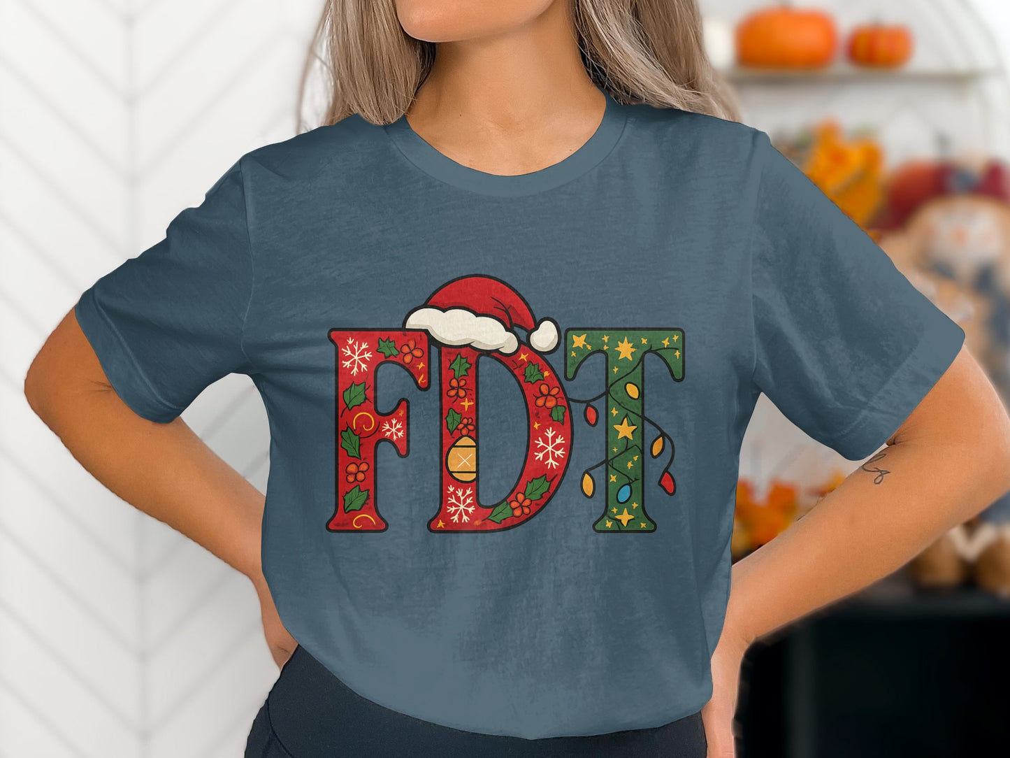 Festive Santa Hat FDT Christmas Shirt