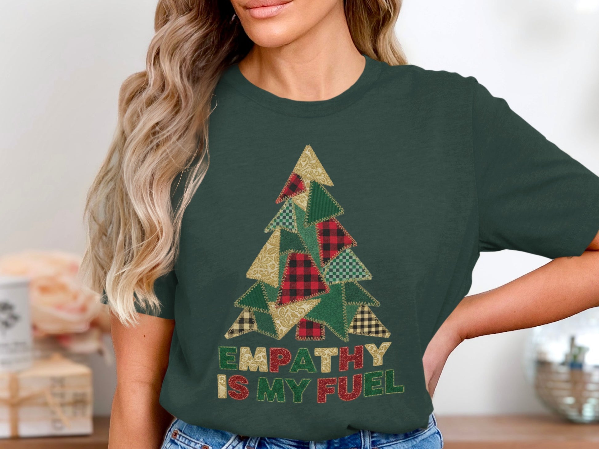 Festive Christmas Shirt Empathy Is My Fuel