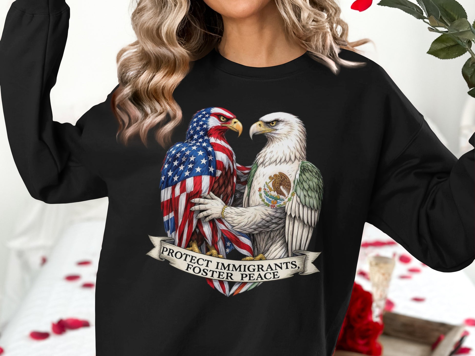 Protect Immigrants Foster Peace Graphic Tee product