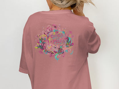 Chinga La Migra Graphic Tee Colorful Floral Artwork