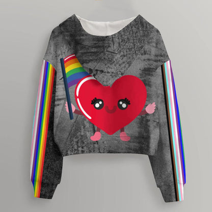 Pride LGBTQ Cropped Top Hoodie #FDT: Women's Pride #FDT Loudundefined Collection