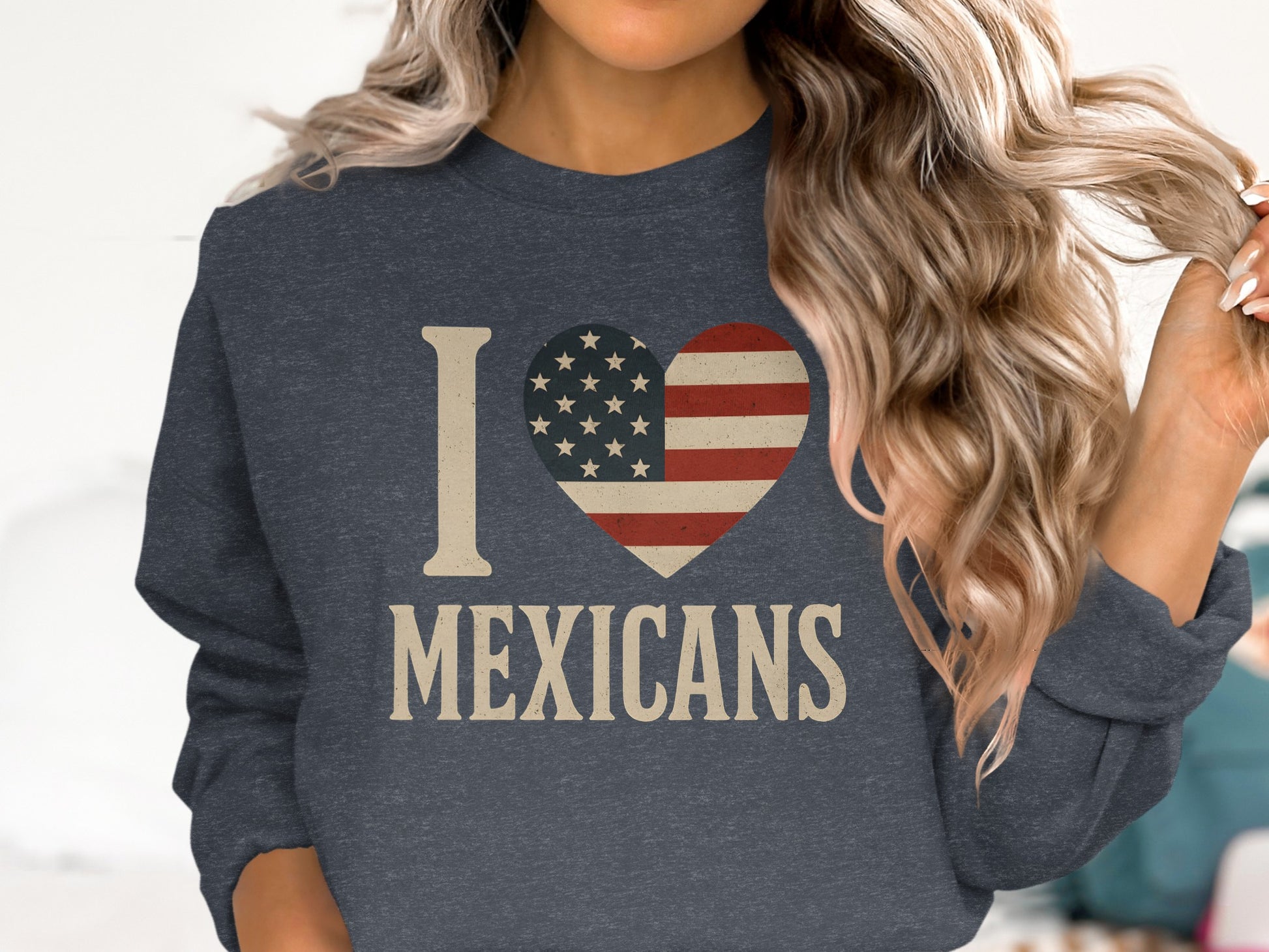 I Heart Mexicans Patriotic Print Long Sleeve product type