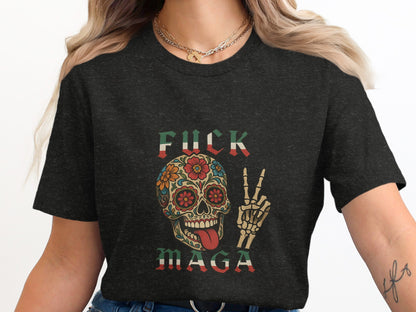 Bold Artistic Fuck MAGA Skull T-shirt Product
