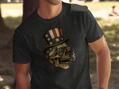 Patriotic Skull with Top Hat and Sunglasses Shirt product type
