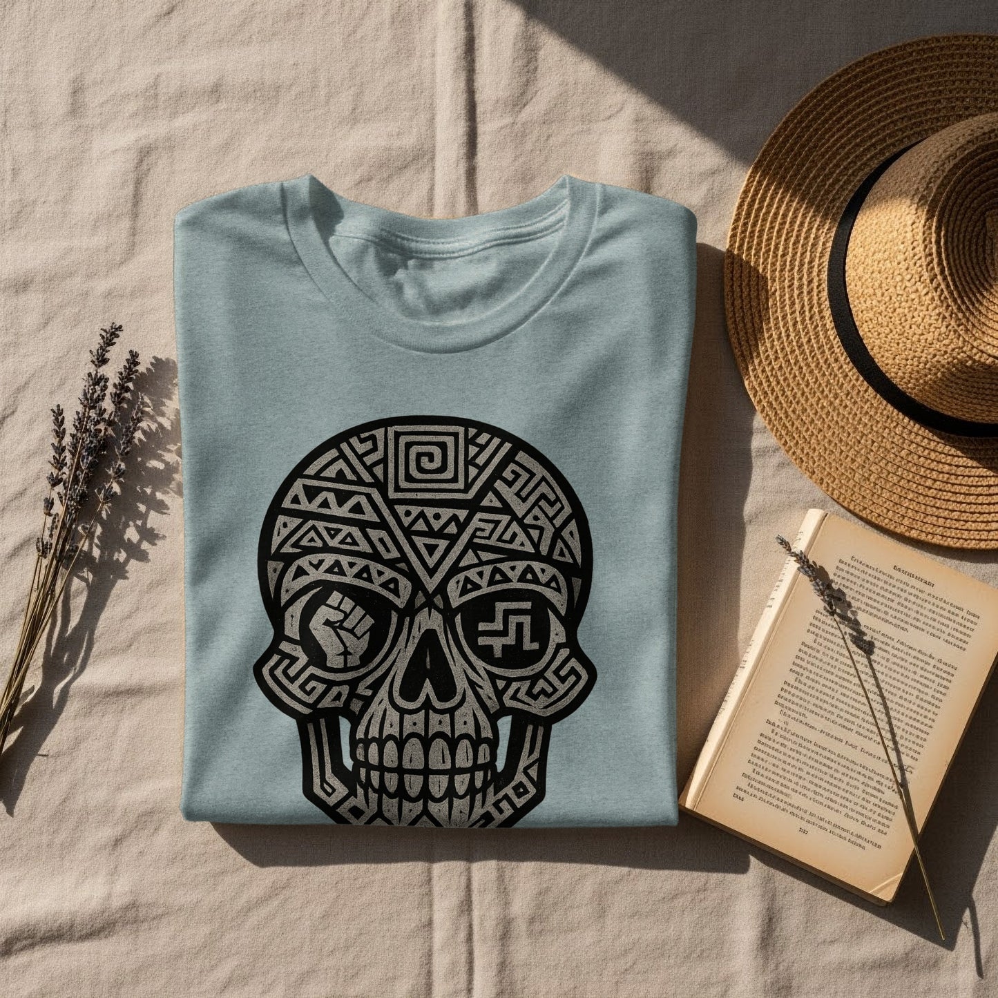 Geometric Skull Graphic T-Shirt for Casual Wear
