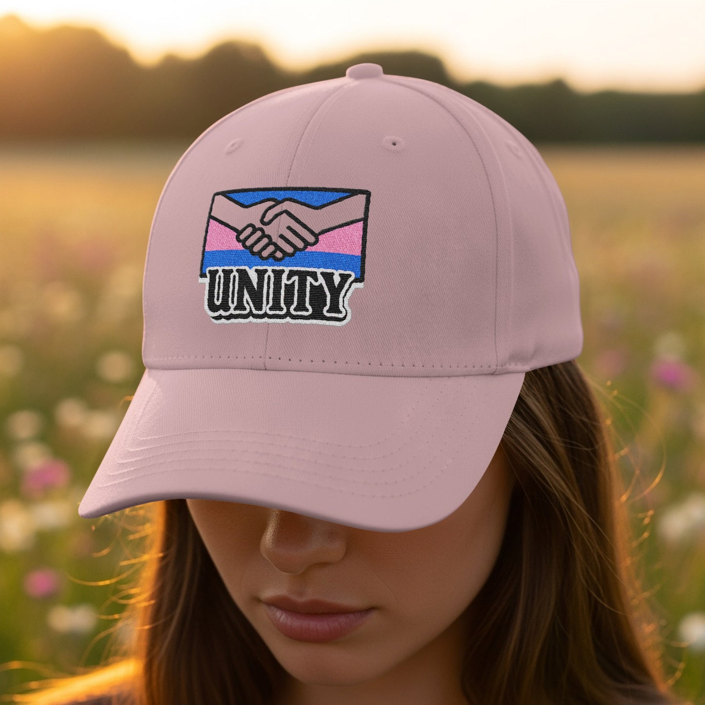 Unity Handshake Design Pink Baseball Cap product type