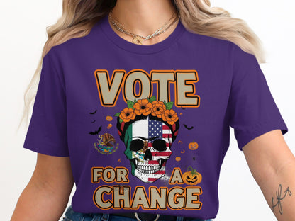 Vote For A Change Skull Halloween T-Shirt product type
