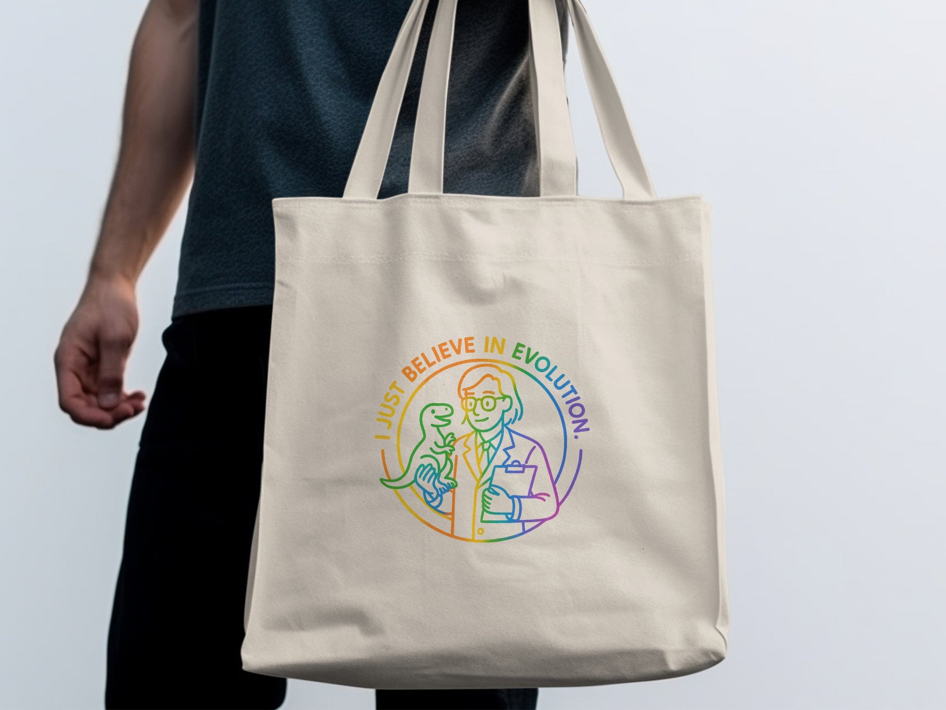 I Just Believe in Evolution Science Tote Bag product