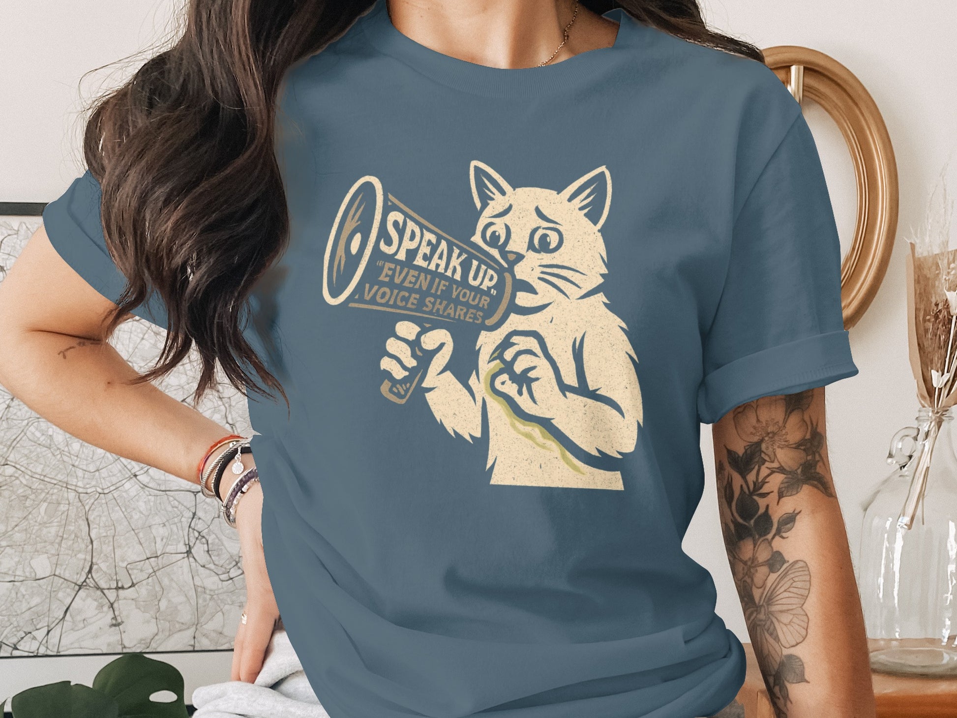 Speak Up Even If Your Voice Shakes Cat T-shirt