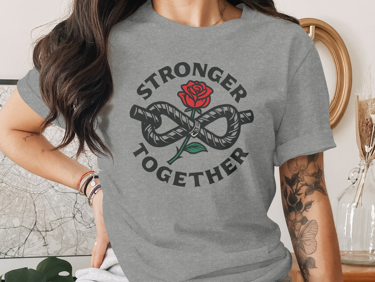 Stronger Together Printed Inspirational T-shirt