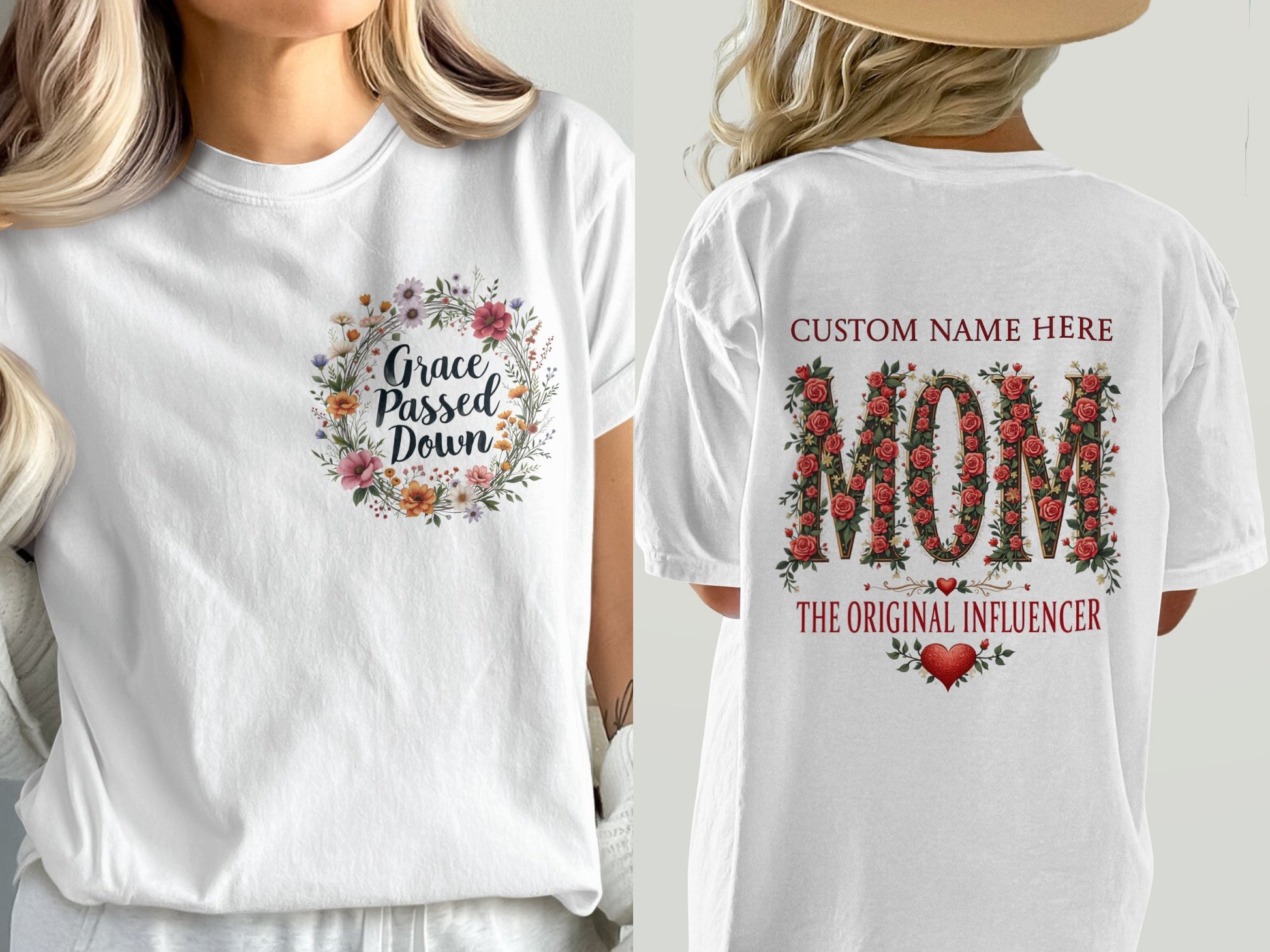 Custom Floral Design Grace Passed Down Mom Shirt product