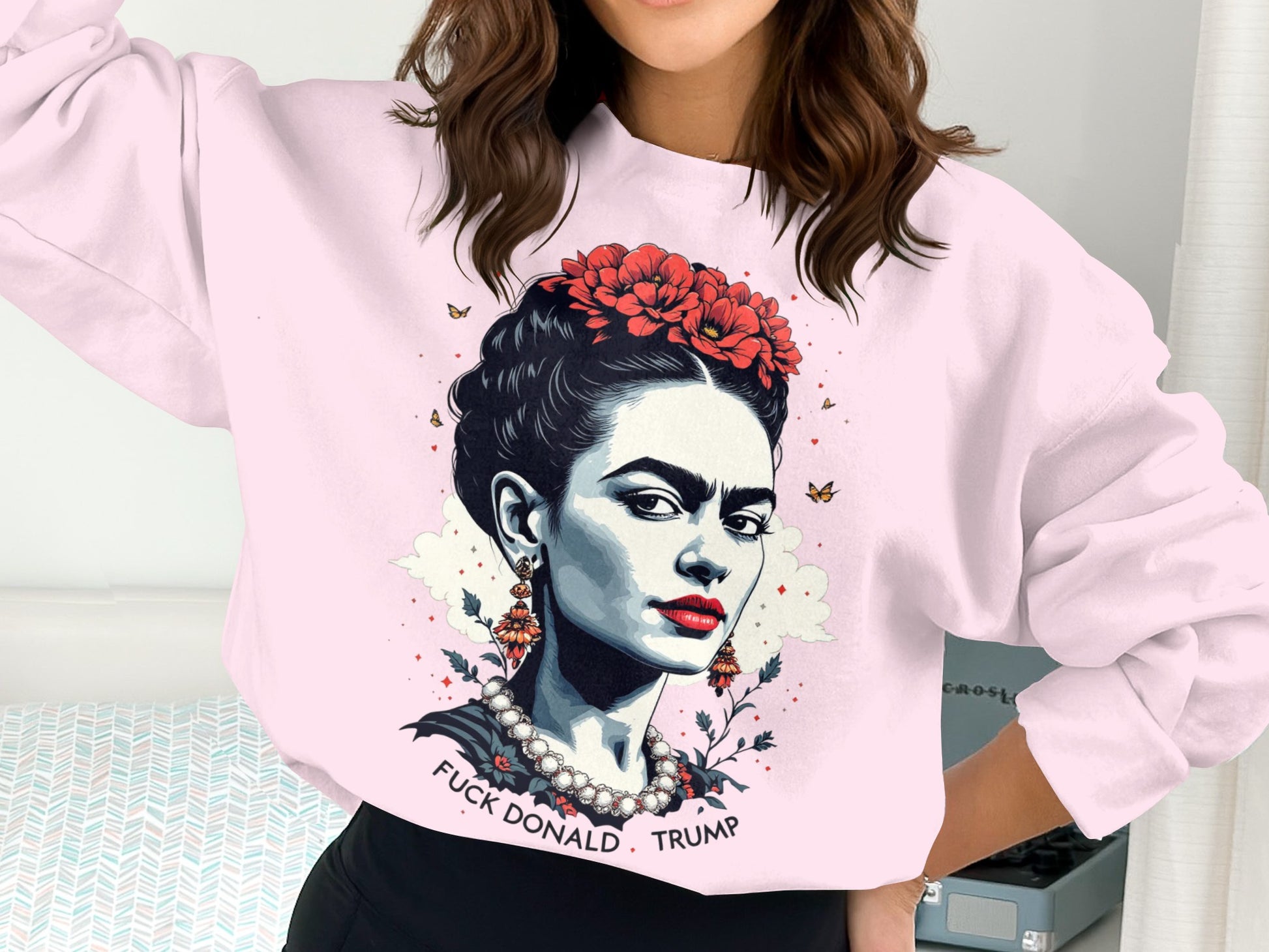 Intriguing Frida Kahlo Inspired Artwork Sweatshirt