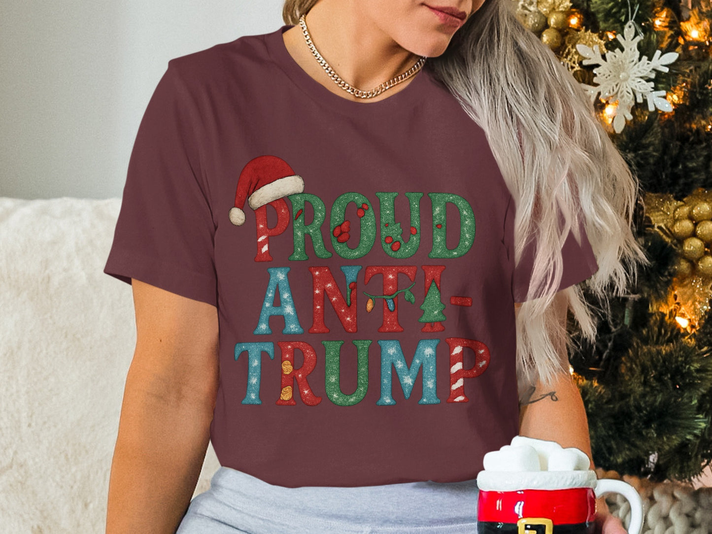 Proud Anti-Trump Holiday Themed T-Shirt