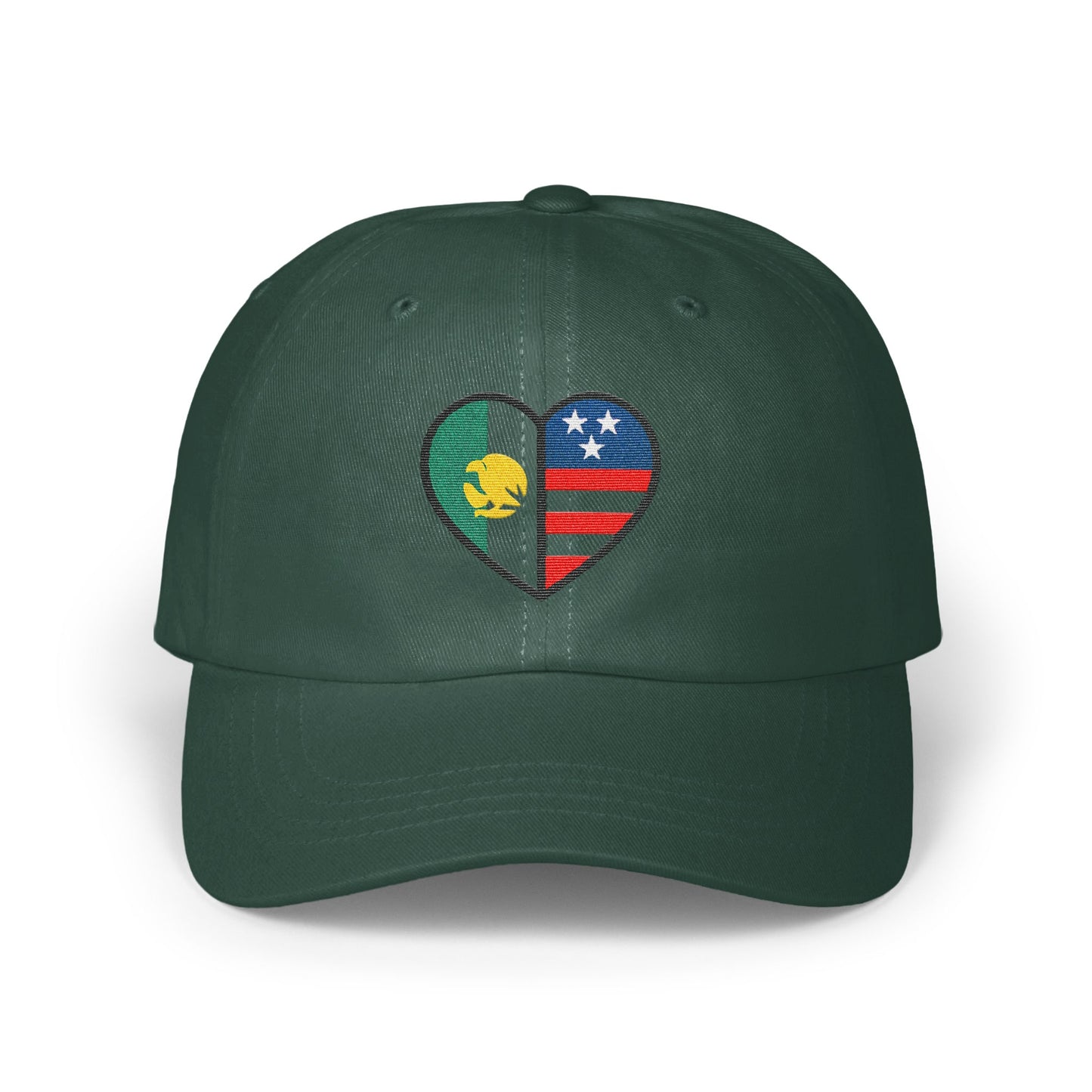 Heart Design Embroidered Green Baseball Cap product