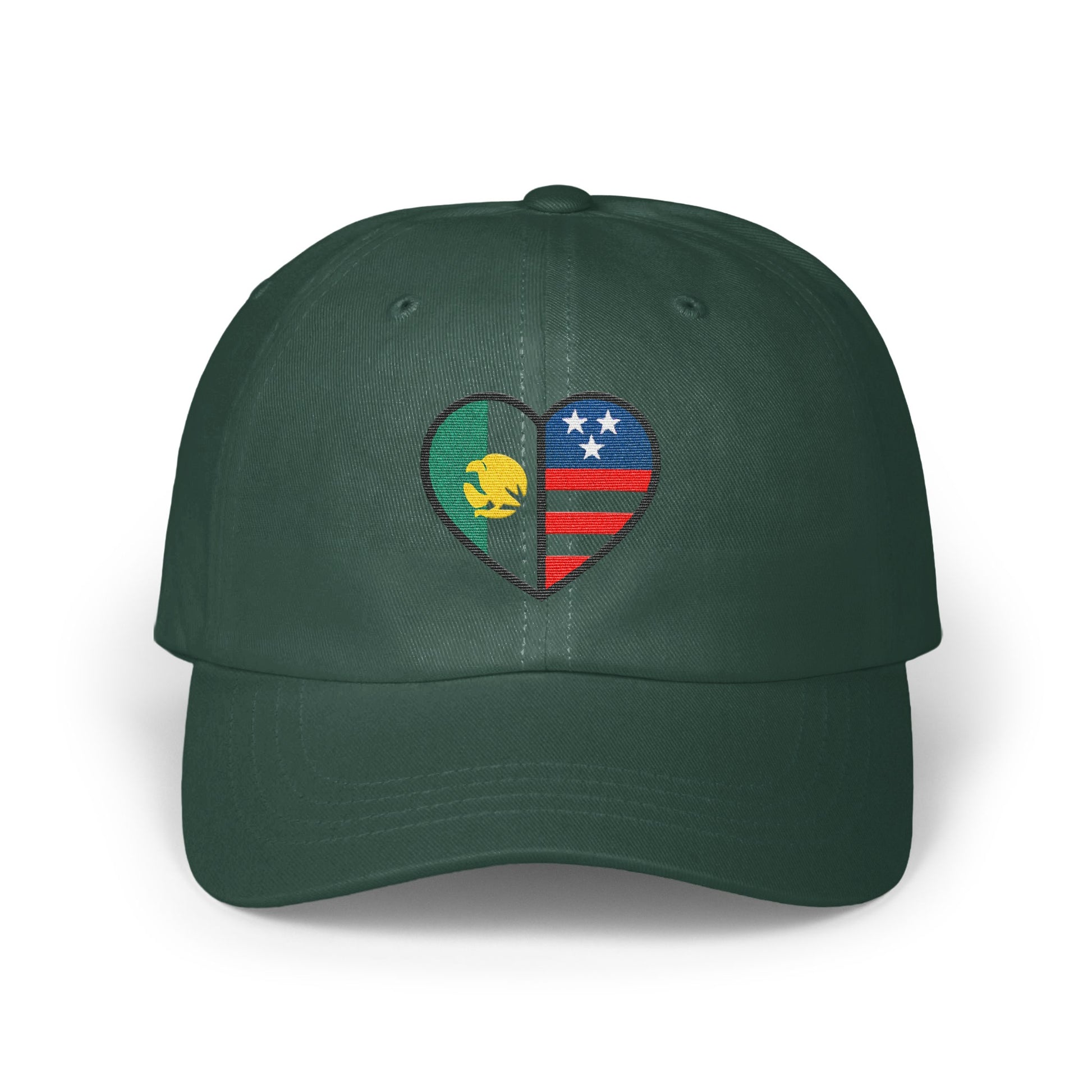 Heart Design Embroidered Green Baseball Cap product