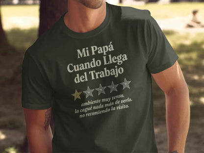 Mi Papá One-Star Review T-Shirt | Funny Dad Gift Mi Papá: La Reseña del Trabajo T-Shirt