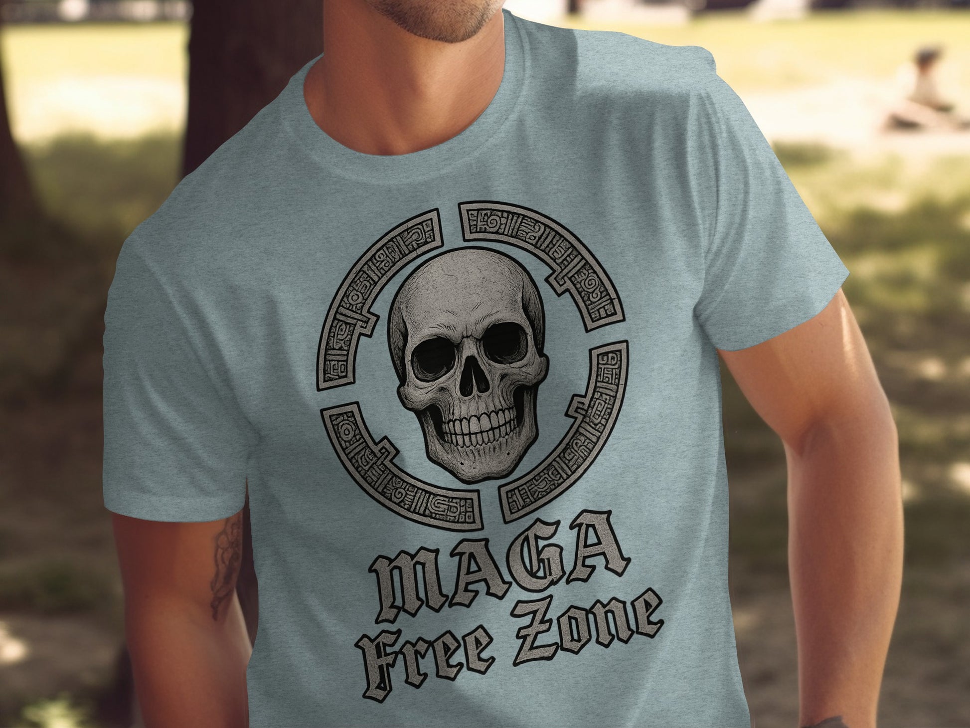 MAGA Free Zone Skull Graphic Shirt