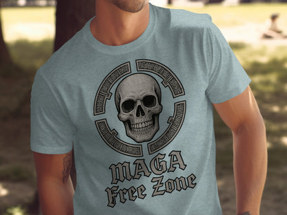 MAGA Free Zone Skull Graphic Shirt