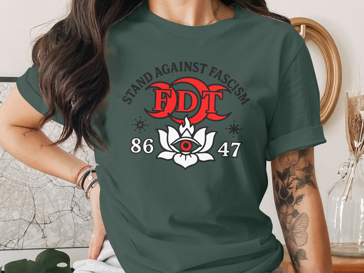 Stand Against Fascism FDT 86 47 Graphic T-Shirt