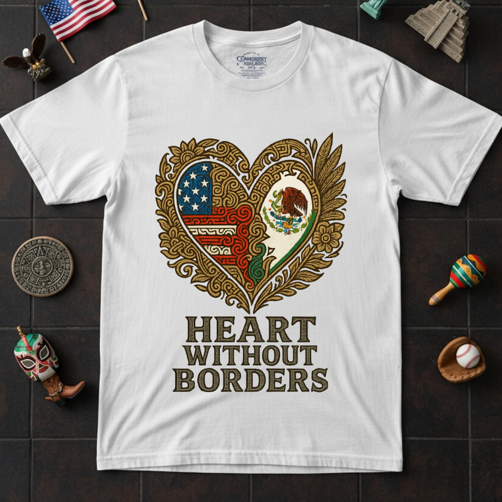 Heart Without Borders Patriotic Graphic T-Shirt