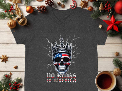 No Kings in America Skull Graphic T-Shirt