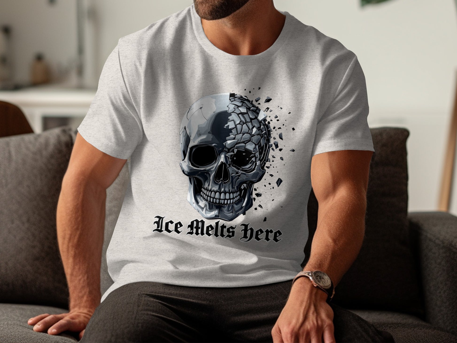 Ice Melts Here Skull Art T-Shirt product