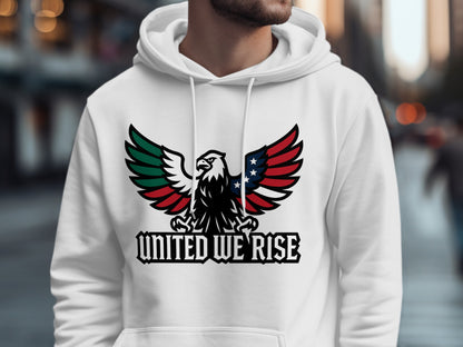 United We Rise Eagle Design Hooded Sweatshirt product