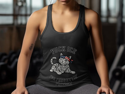 Feline Freedom Graphic Tank Funny Cat Gymwear product
