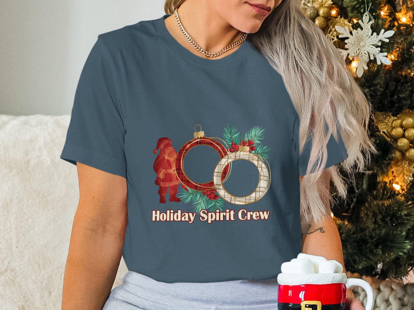 Holiday Spirit Crew Graphic Apparel