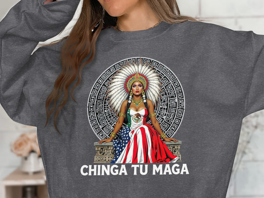 Chinga Tu Maga Graphic Sweatshirt Bold Design