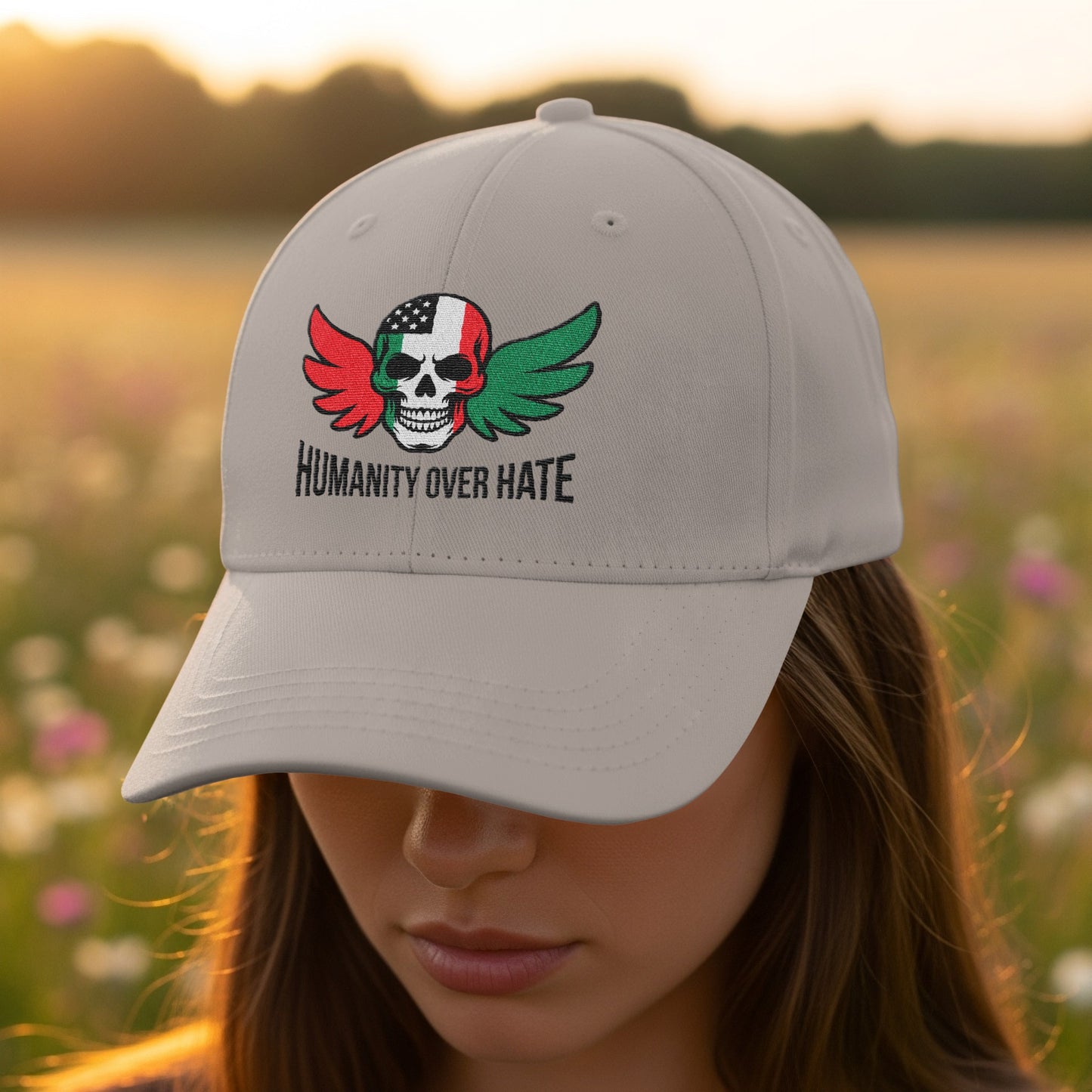 Humanity Over Hate Embroidered Skull Cap product