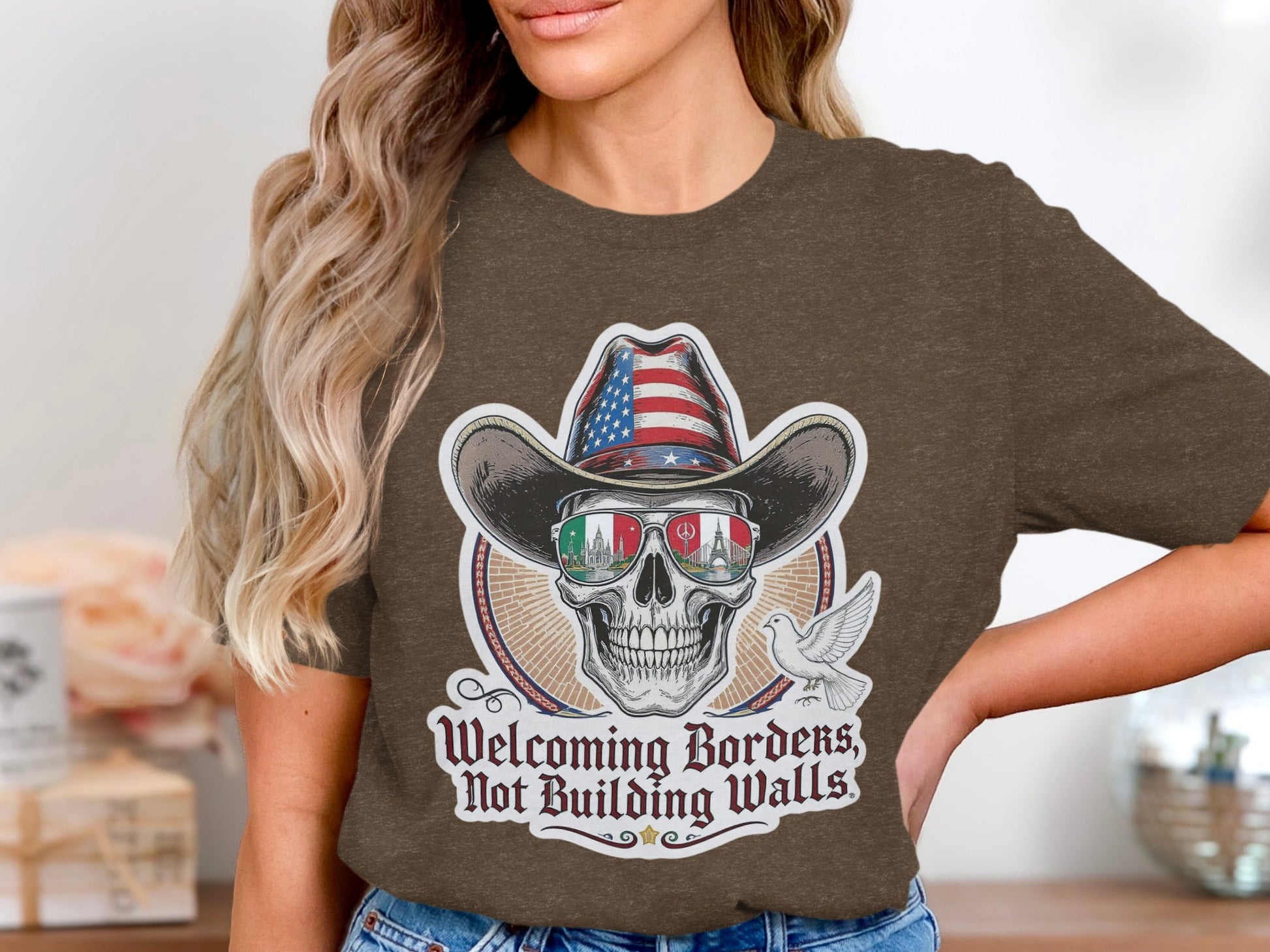 Welcoming Borders Not Building Walls Graphic T-shirt product