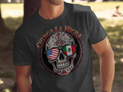 Chinga La Migra Graphic Skull Short Sleeve T-Shirt Product Type