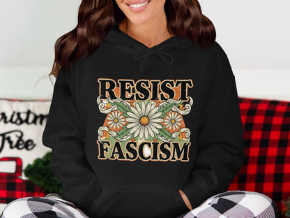 Resist Fascism Floral Graphic Hoodie product
