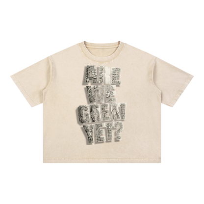 Are We Great Yet with Subtle FDT Mineral Wash Boxy Cotton T-ShirtAre