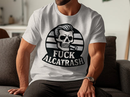 Fuck Alcatrash Skull Smoking Art T-Shirt product
