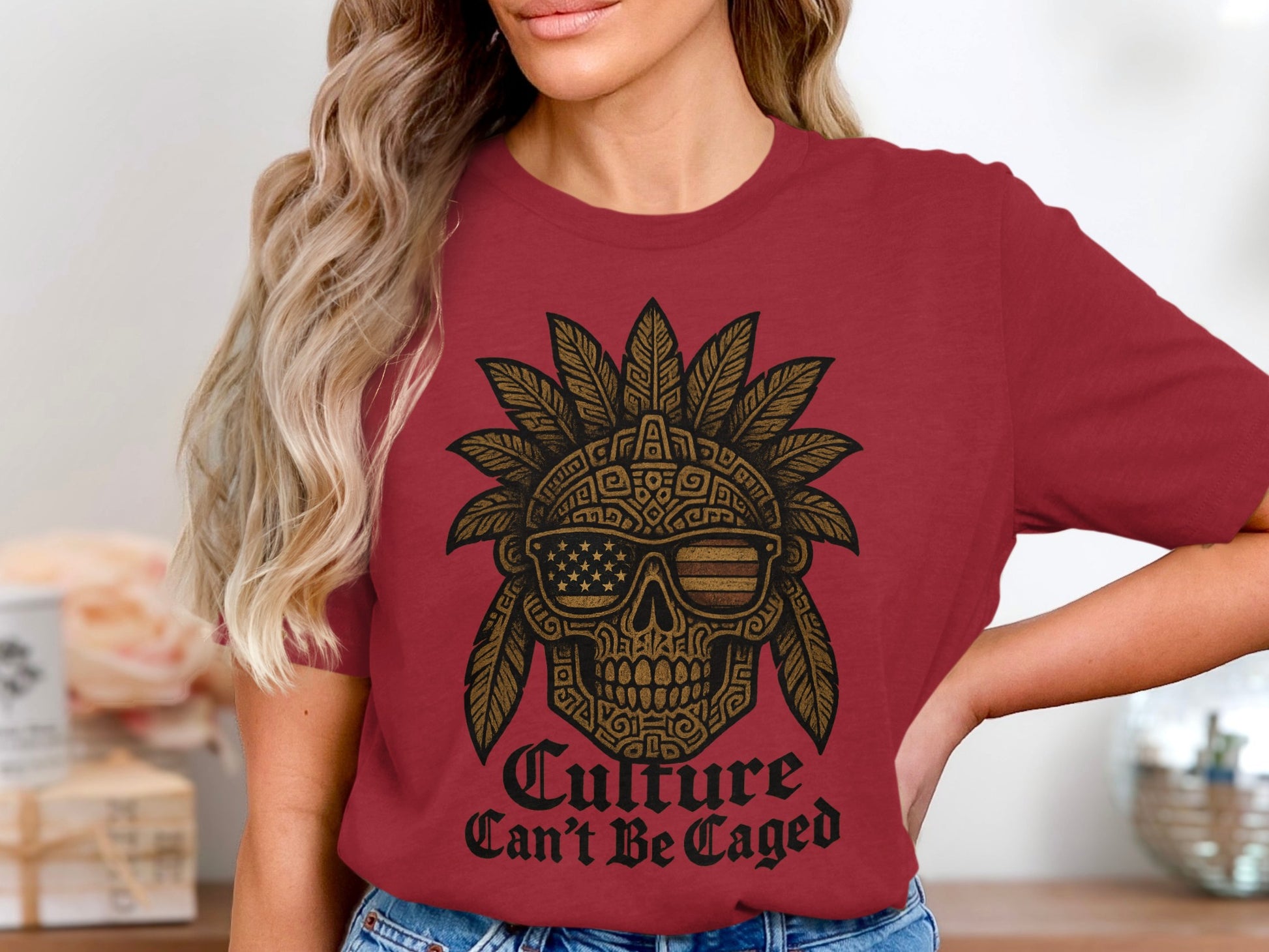 Culture Can't Be Caged Skull Graphic Tee