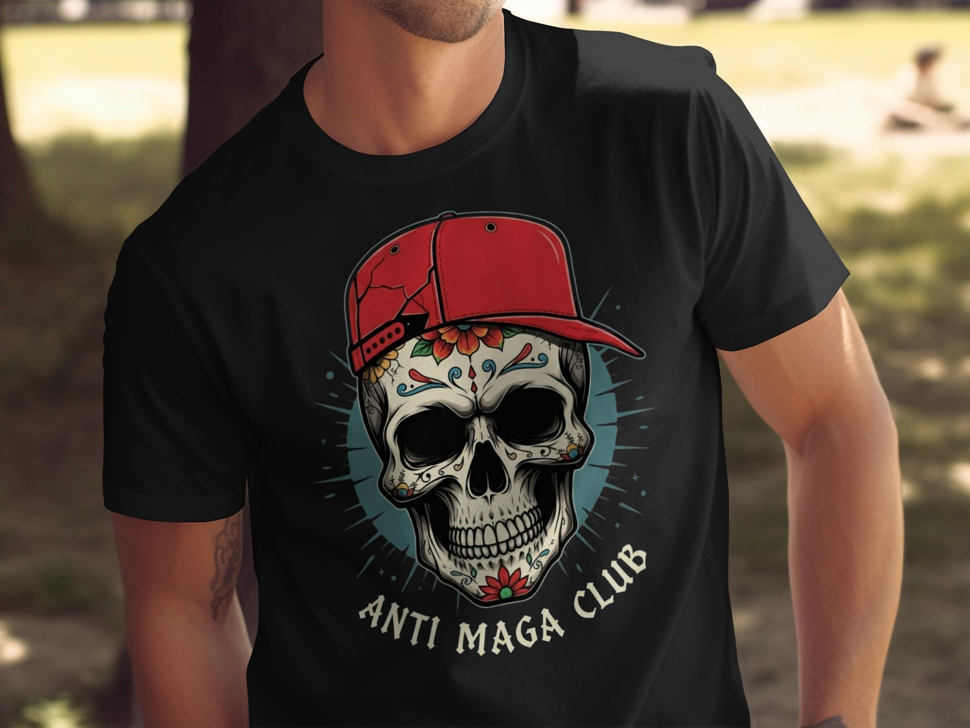 Anti Maga Club Skull Design Graphic T-Shirt product type