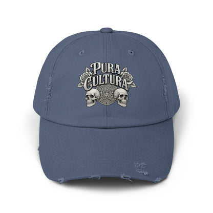 Pura Cultura Skull and Rose Blue Vintage Style Hat product