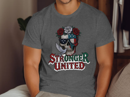 Stronger United Skull with Roses Graphic T-Shirt product type