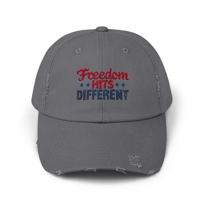Freedom Hits Different Embroidered Hat Cap product type